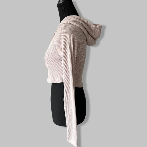 Gymshark Slounge Taupe  Cropped Hoodie - Picture 3 of 15